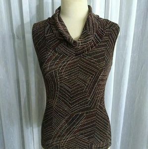 Coin size small metallic & spandex sleeveless top